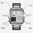 Skmei Digital And Analog Stainless Strapped Chronograph Watch - Silver