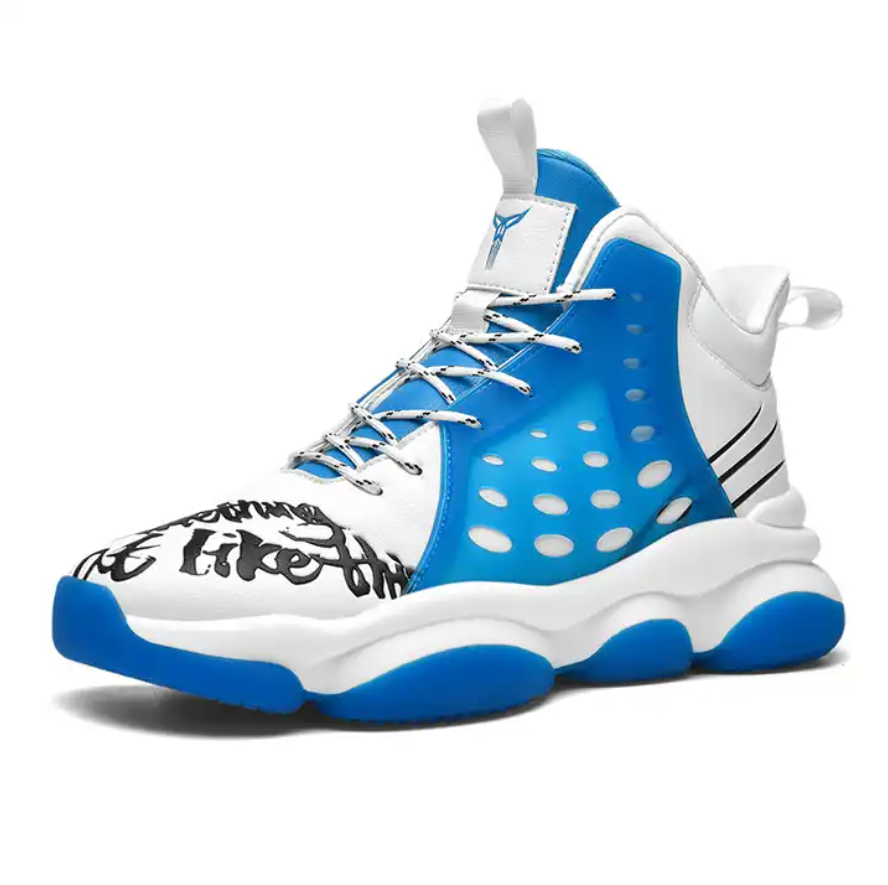 High-top Men's Basketball Shoes Wear-resistant Non-slip Basketball Sneakers , Graffiti Fashion Sports Shoes