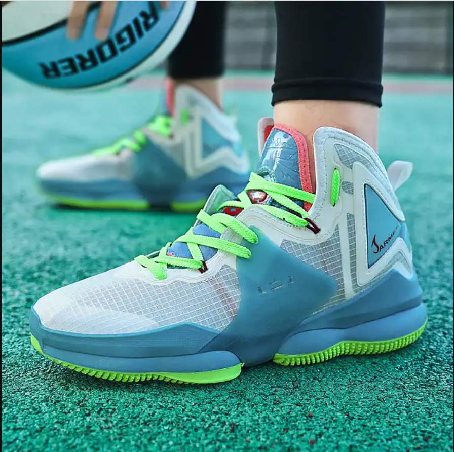 Hard Wearing High Cut Unisex Basketball Shoes ,  Men Shock Absorption Basketball Sports Shoes