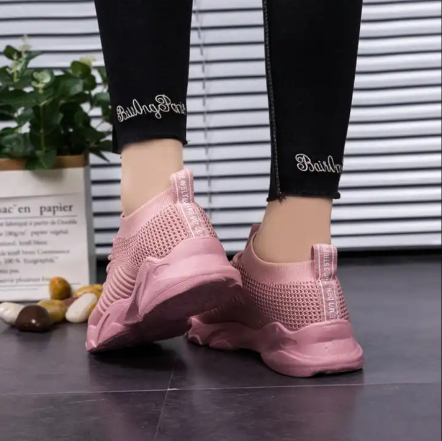 Women Fly Knit Shoes , Women Casual Shoes , Breathable Women Sneakers