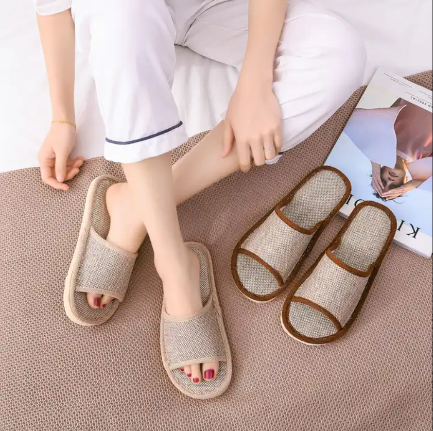 Hotel Linen PVC Slippers for Women , Soft Women's Slippers