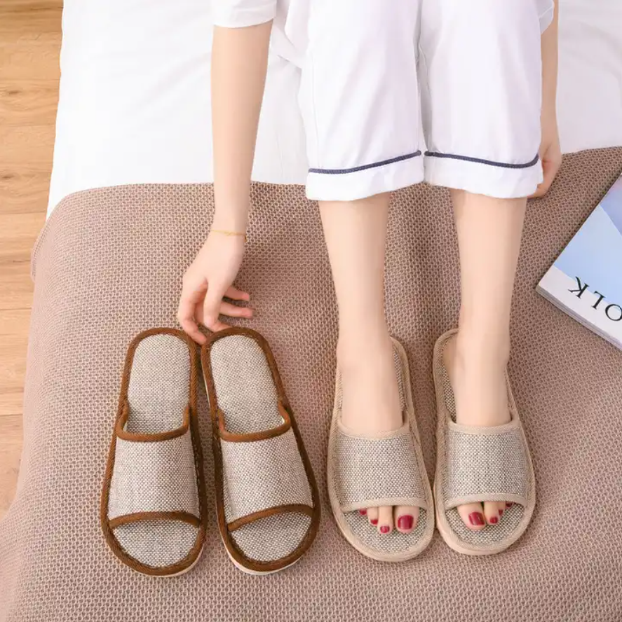 Hotel Linen PVC Slippers for Women , Soft Women's Slippers