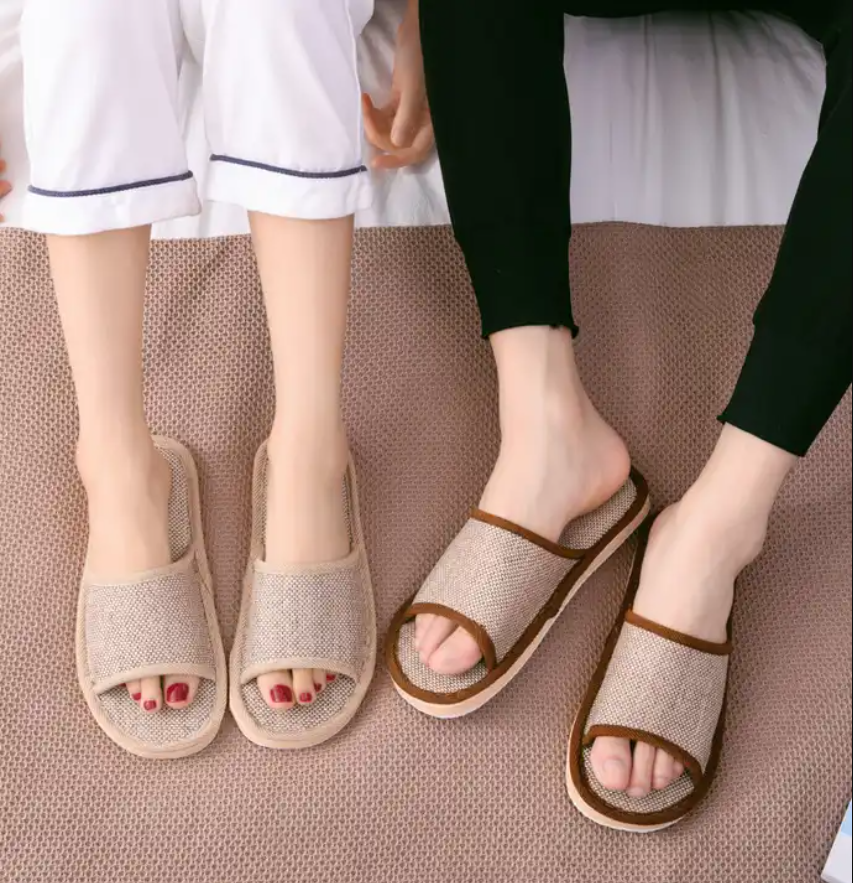 Hotel Linen PVC Slippers for Women , Soft Women's Slippers