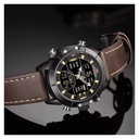 Naviforce Leather Strapped Dual Digital Watch - Brown