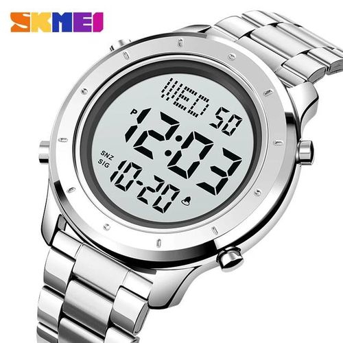 Skmei LED Digital Designer Watch - Silver