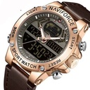 Naviforce Waterproof Dual Leather Strapped Watch - Brown