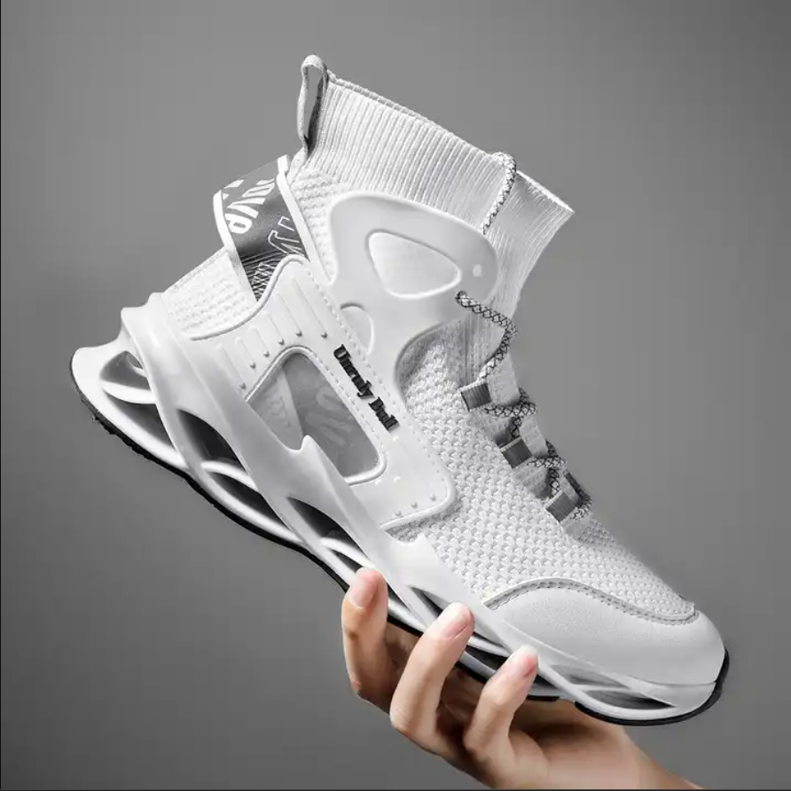 High cut stylish Men Sock Shoes Reflective Breathable Sports Sneakers