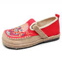 New Cloth Ethnic Style Embroidered Round Head Lazy Slip-on Casual Shoes