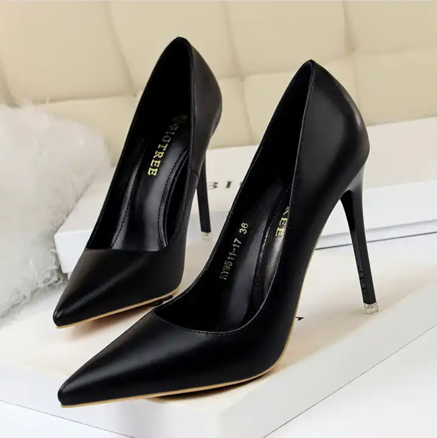 Slim High Heels high Shallow Mouth Pointed Sexy Single Shoes