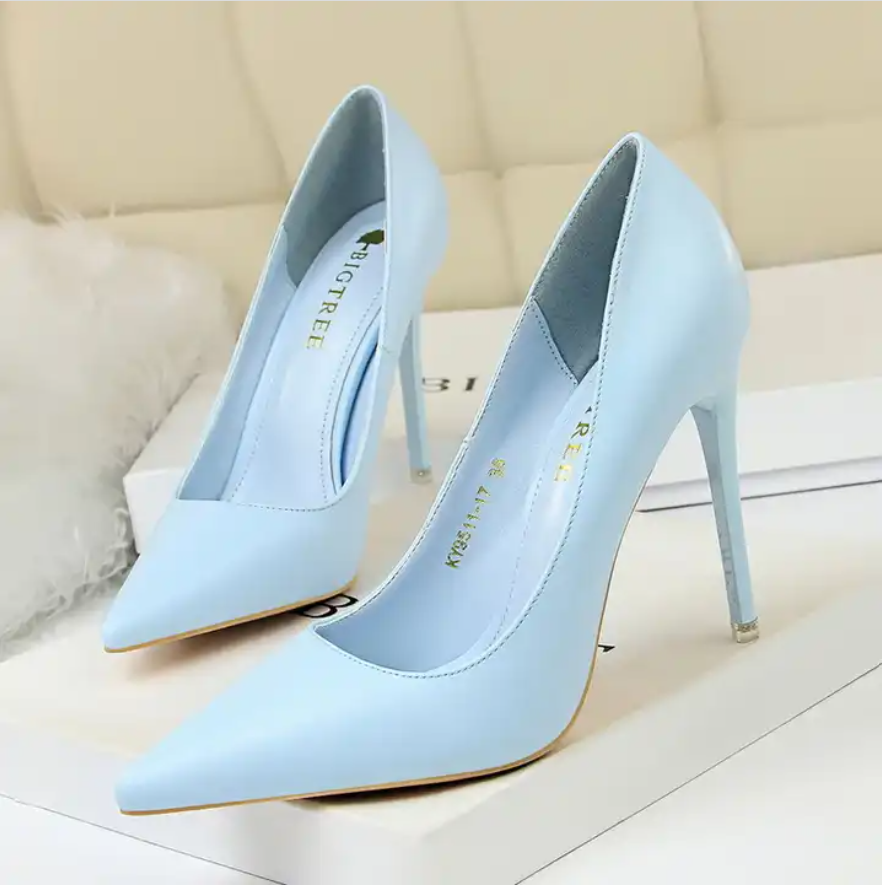 Slim High Heels high Shallow Mouth Pointed Sexy Single Shoes