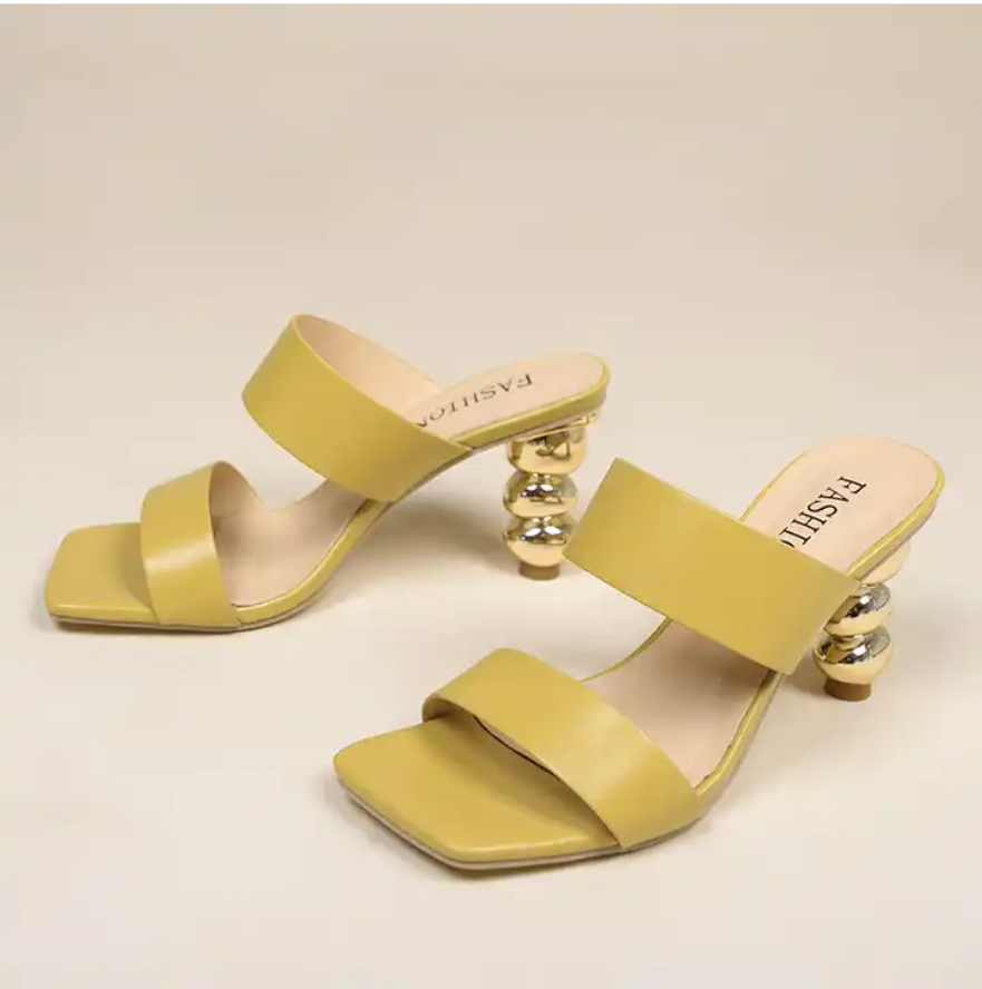 Summer Heels new Electroplating Sandals