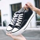 Women Low Cut Vulcanized Sneakers Flat Plain Canvas Shoes