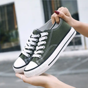 Women Low Cut Vulcanized Sneakers Flat Plain Canvas Shoes