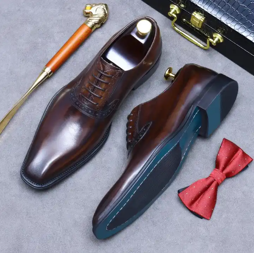 Men Designer Shoes Lace-up Leather Shoes