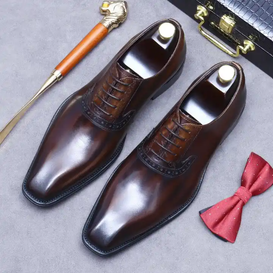 Men Designer Shoes Lace-up Leather Shoes