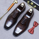 Fashion Genuine Cow Leather Shoes Lace-up Business Men Formal Shoes