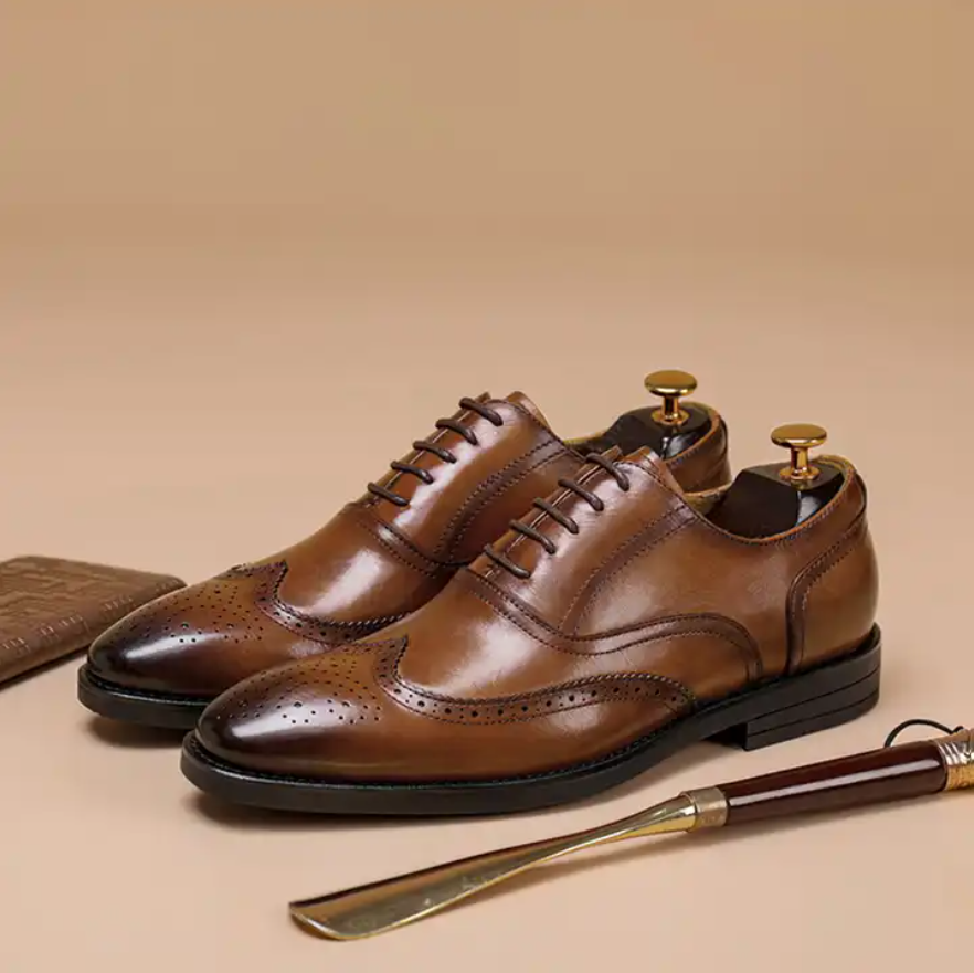 Genuine Men Leather Business Dress Shoes