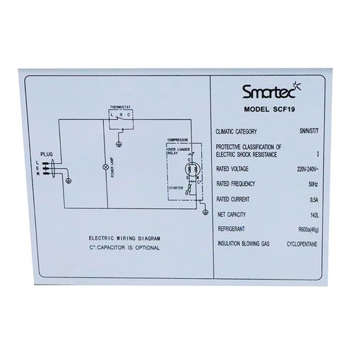 SMARTEC 190L Chest Freezer - Silver