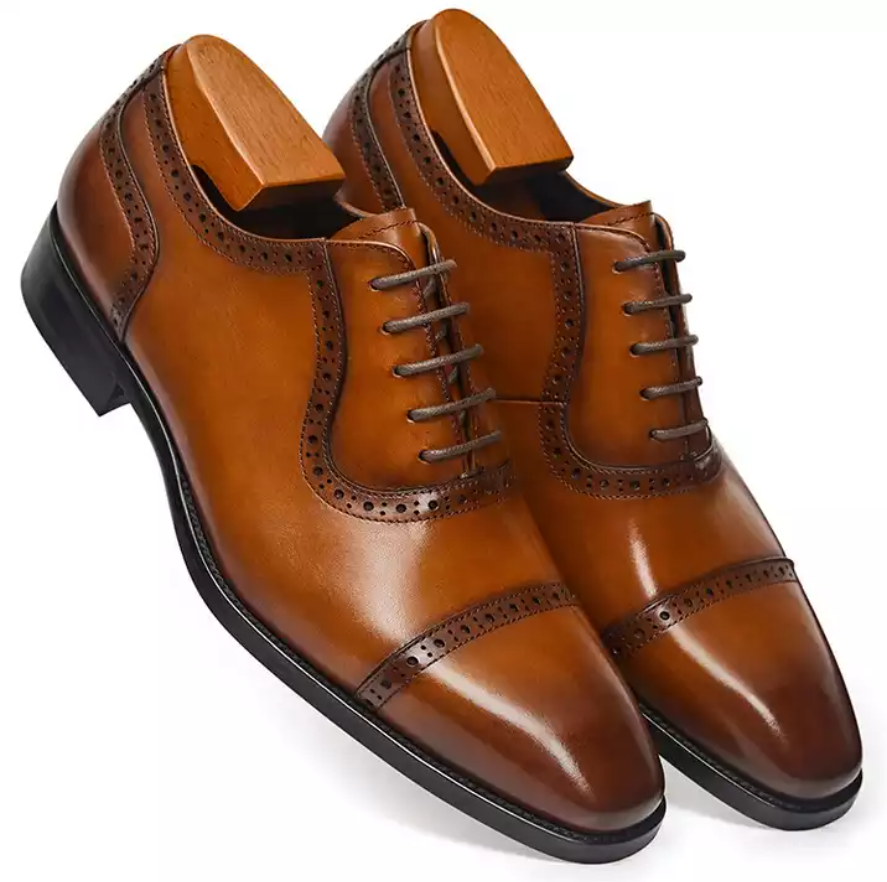 Men Lace-up Official Genuine Leather Dress Shoes