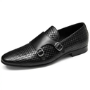 Men Genuine Leather Double Button Office Chaussures-Homme Luxury Shoes