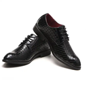 Men Plaid PU Leather Shoes