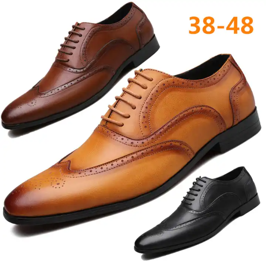 Men PU Leather Dress Oxford Shoes