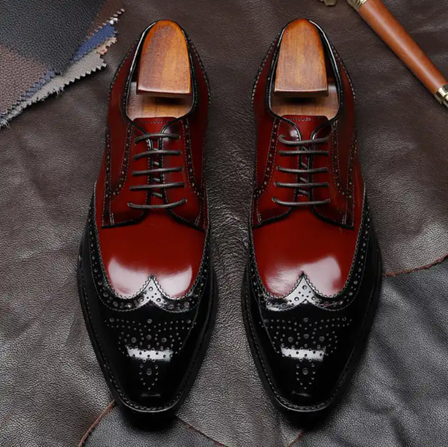 Men Dress High Quality Laces Up Genuine Leather Shoes