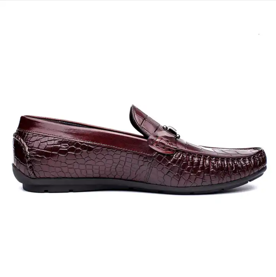 Men Loafers Classical Italy Genuine Dress Leather Shoes