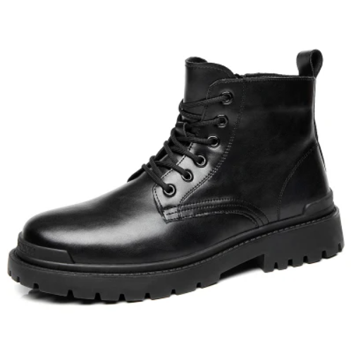 Leather Casual Low Heels Men Boots