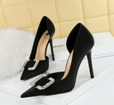 Lady High Heels with Rhinestone Buckle Fashion Shoes