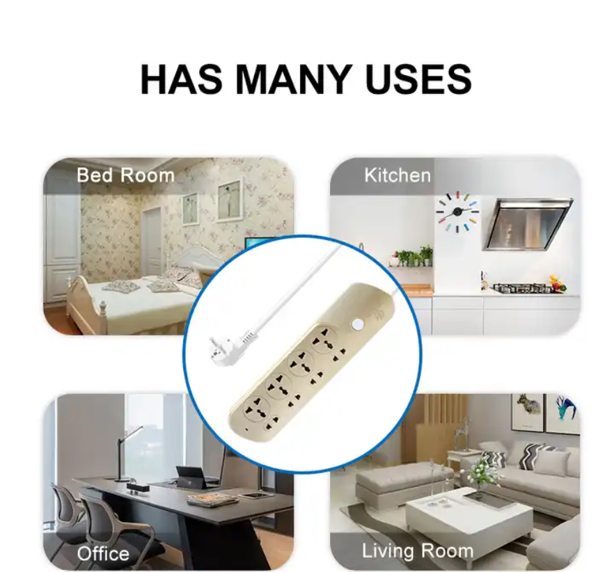 8 Outlets Universal Extension Socket With Switch Power Socket