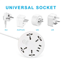 High-quality multi-function Universal Power Strip 4 Outlet 3 USB Extension Socket