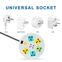 Universal Standard 7 Outlet with Switch 2 M Extension cable Power Strip