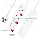 3 Outlet UK Power Strip 13A 250V independence switch British Power Strip