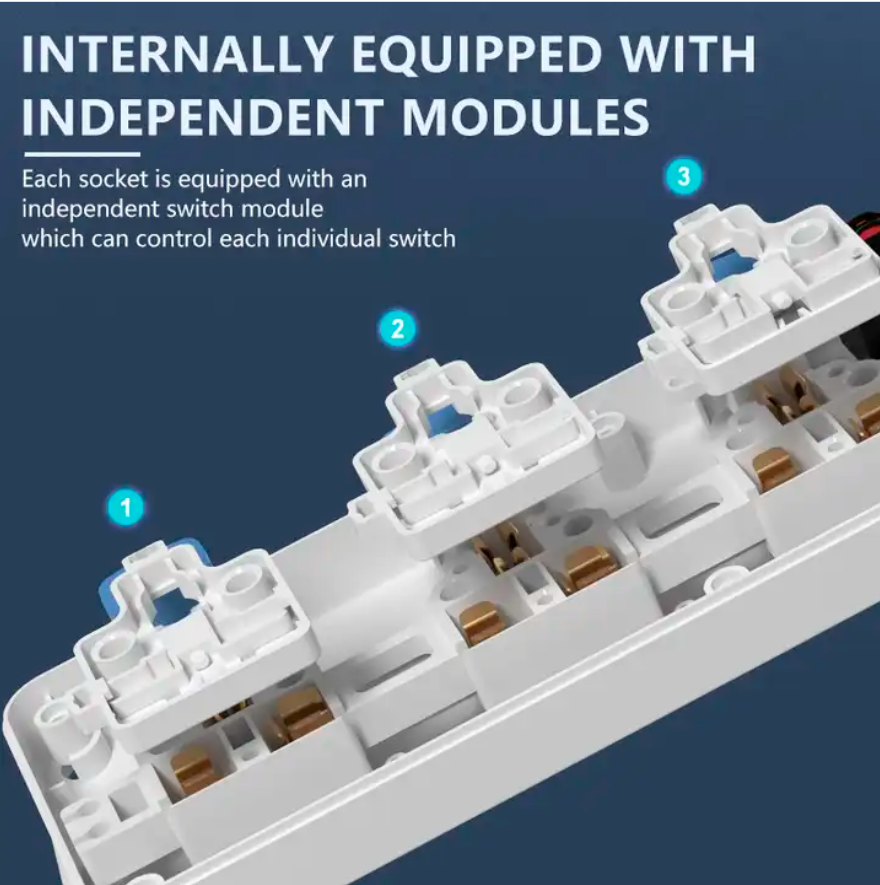 UK standard power socket 3way+3switch UK fused plug surge protector extension socket
