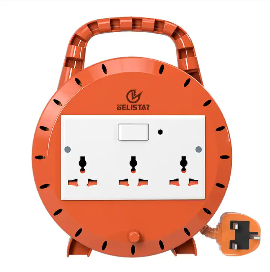 Round Fireproof Overload Protection 3 Power Outlets With Switch Power Socket Strip