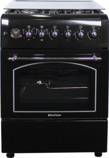 T6031ERF-B R U S T I C S E R I E S Electric Oven, Black colour easy clean enamel Body,Pool System,Chicken Roteserrie,Turbo fan,Glass top cover,Timer,Auto gas Ignition 60*60