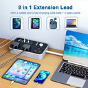 Extension Socket Extension Wire With UK Plug USB Port Electrical Sockets And Switches Power Supply Tabletop Power Strip