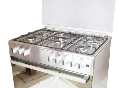 ET905GR-I-90 5 Gas Burners, Gas Oven,Inox stainless steel body,Chicken Roteserri,Pool System,Glass top cover,GAS sense ,Auto gas ignition. 90*60