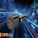 Car PD Fast Charge , Dual USB Port Phone Charger With Cable , 35W Super Fast Car Charger