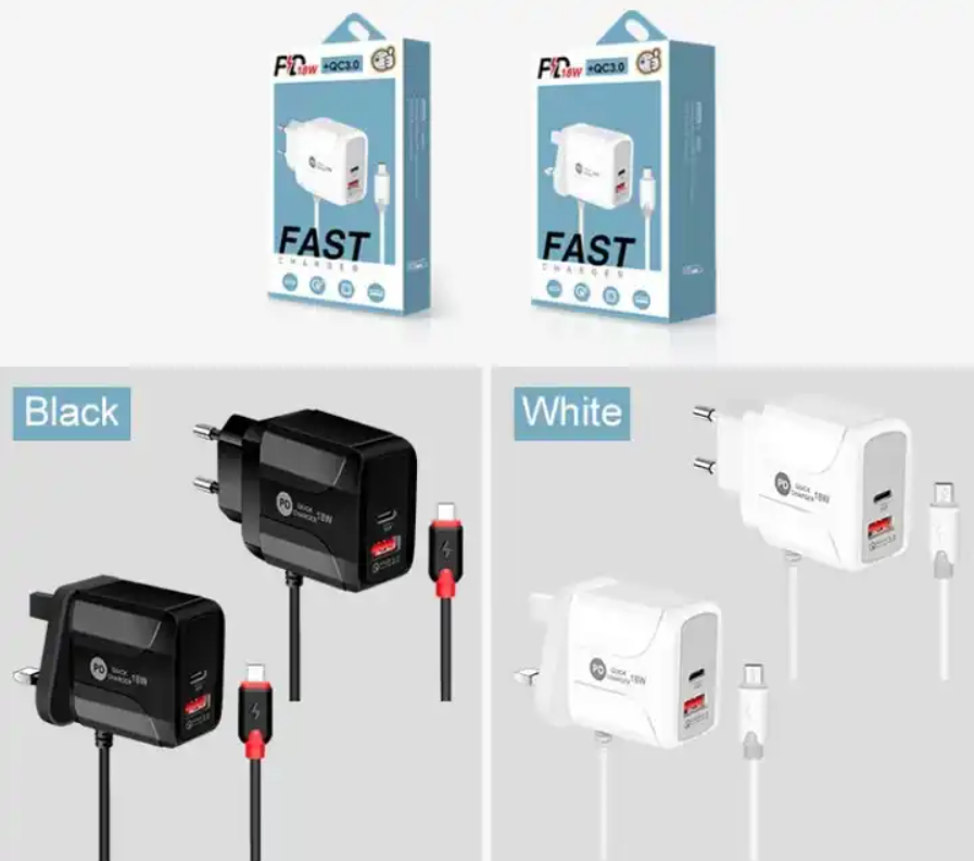 PD12W 2.4A Fast Charging Charger Set with Cable For Apple Charger and Android