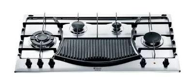 ARISTON PH941MSTB/90cms 4Gas 1Electric - Stainless Steel - Auto Ign Cast Iron Pan supports