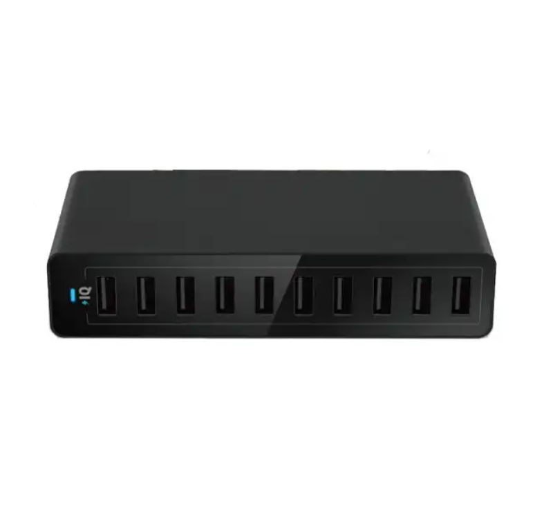 Desktop Anker 10-Port USB Travel portable charger, 5V 12A 60Watt Fast charging supply adapter Portable USB Charger