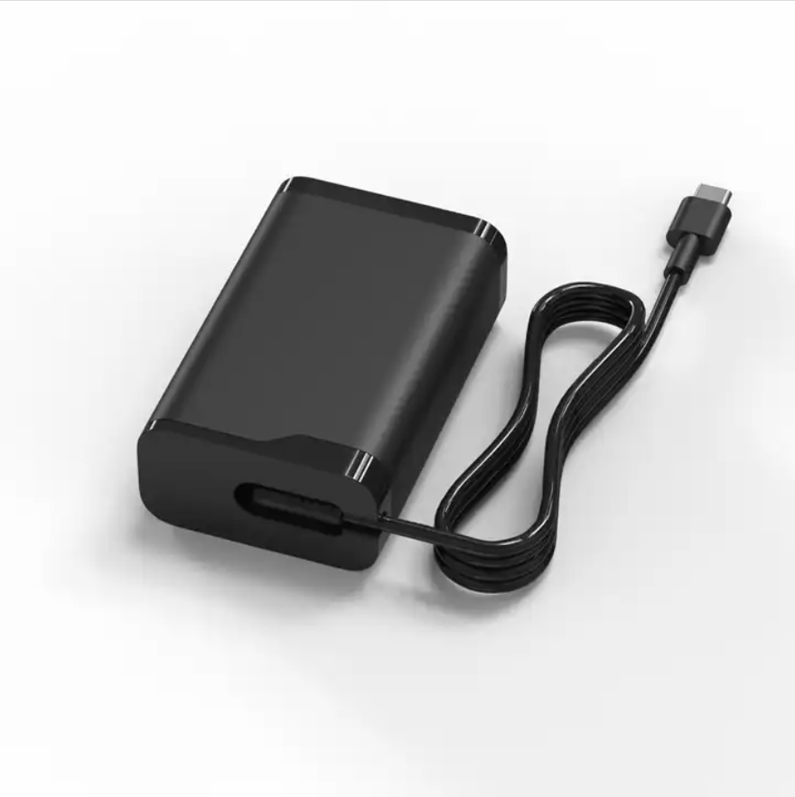 FCC and UL Travel-Size 20V 3.25A 65W PD Laptop Charger Power Adapter with USB C cable for laptop and phone