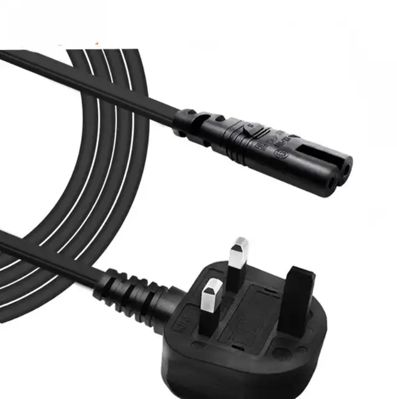 4FT 6FT (1.8m) 8FT UK Computer Power Cable, 18AWG, BS 1363 to C13, 10A 250V, Black Replacement AC Power Cord