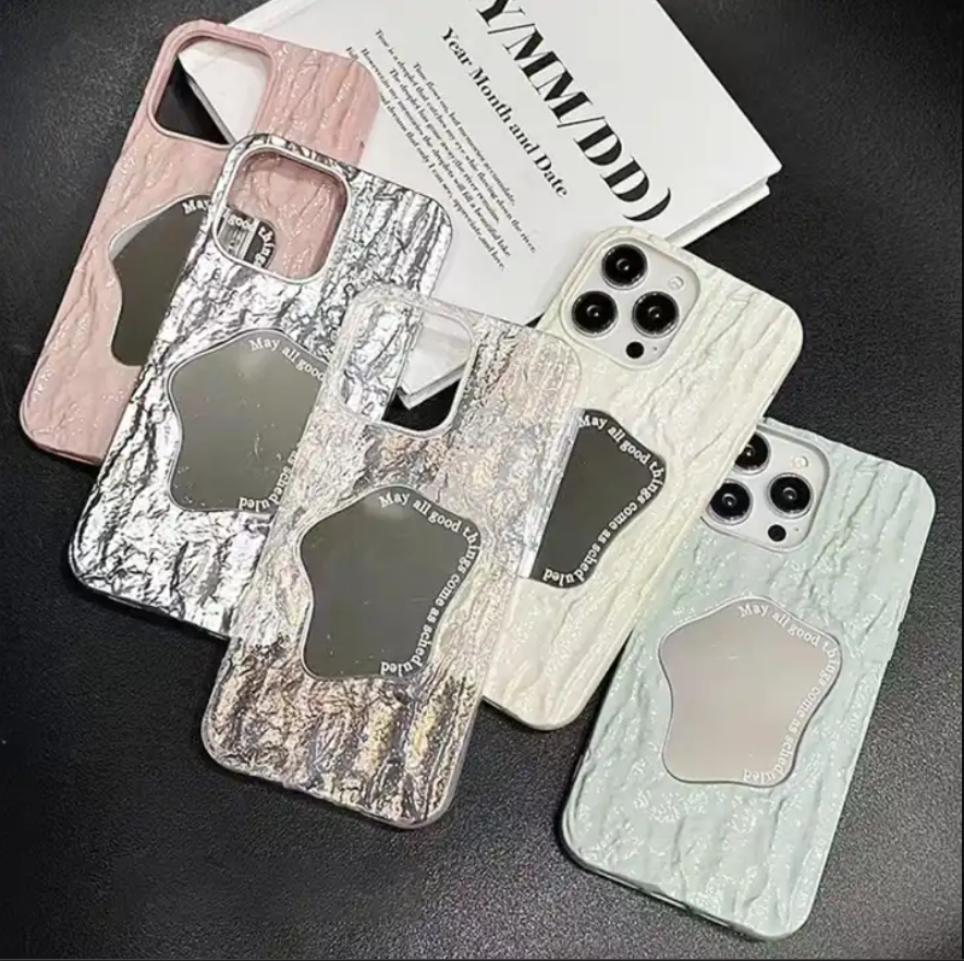 Protective phone case For iPhone 12 Pro Embossed Rock Texture Mirror TPU Phone Case