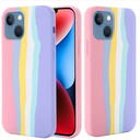 Shockproof Phone Case For iPhone 15 Rainbow Liquid Silicone Phone Case