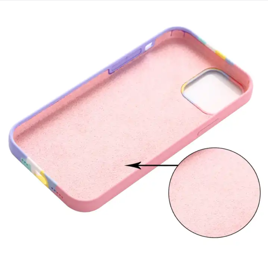 Shockproof Phone Case For iPhone 15 Rainbow Liquid Silicone Phone Case