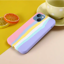 Shockproof Phone Case For iPhone 15 Rainbow Liquid Silicone Phone Case