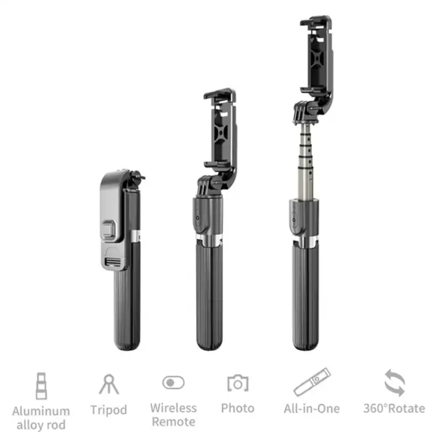 Selfie Stick Tripod for Phone and Camera L03 Aluminium Alloy Foldable Bt Tripod Selfie Stick